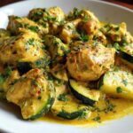 Kurczak z cukinią w jogurtowym sosie curry