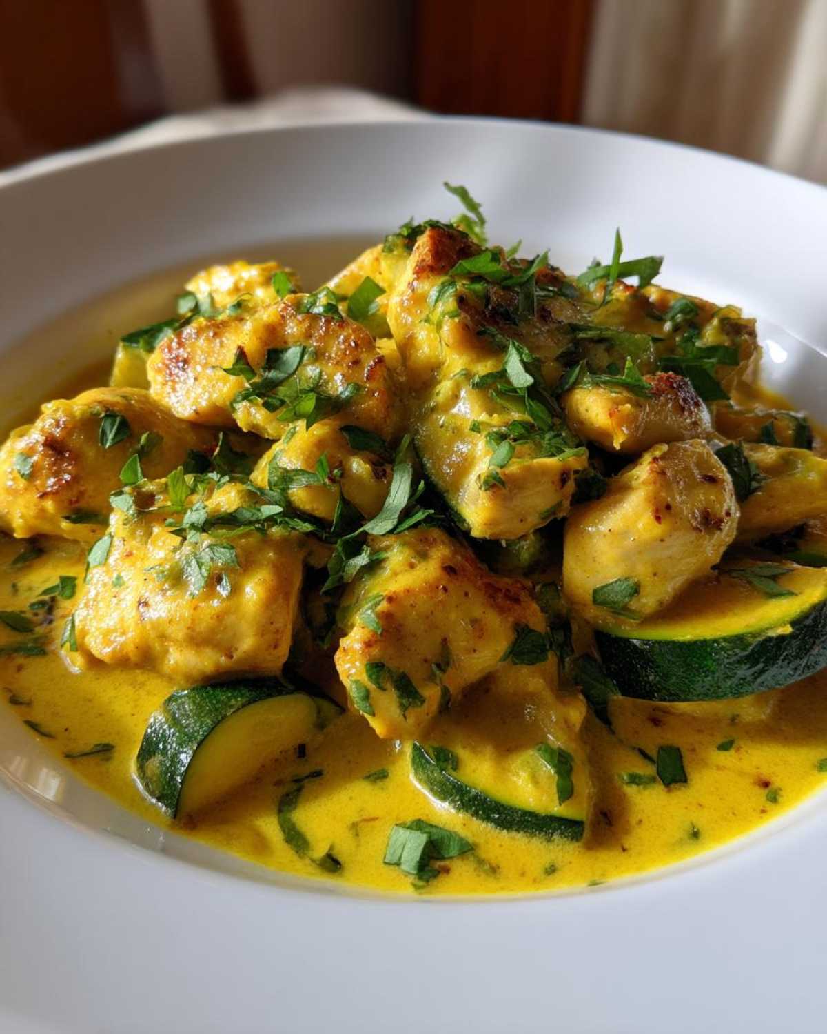 Kurczak z cukinią w jogurtowym sosie curry - detail 2
