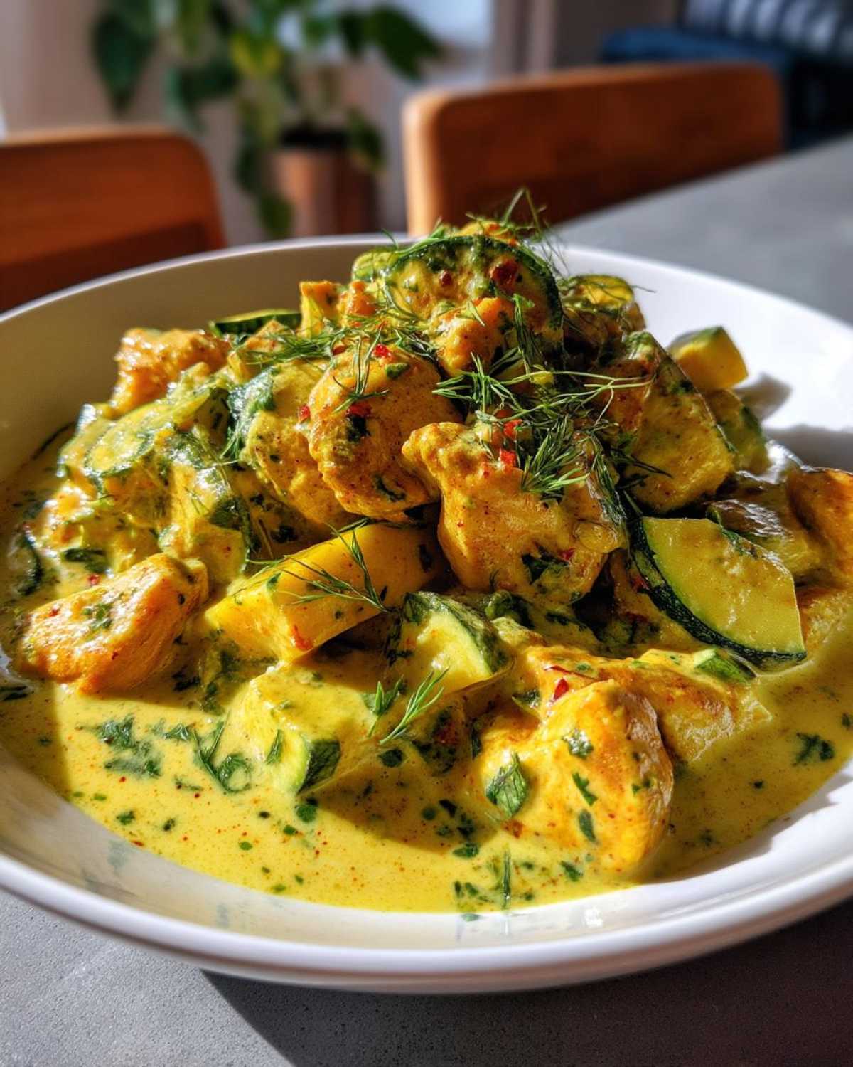 Kurczak z cukinią w jogurtowym sosie curry - detail 3