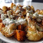 Pieczony Kalafior z Batatami, Tzatziki i Fetą