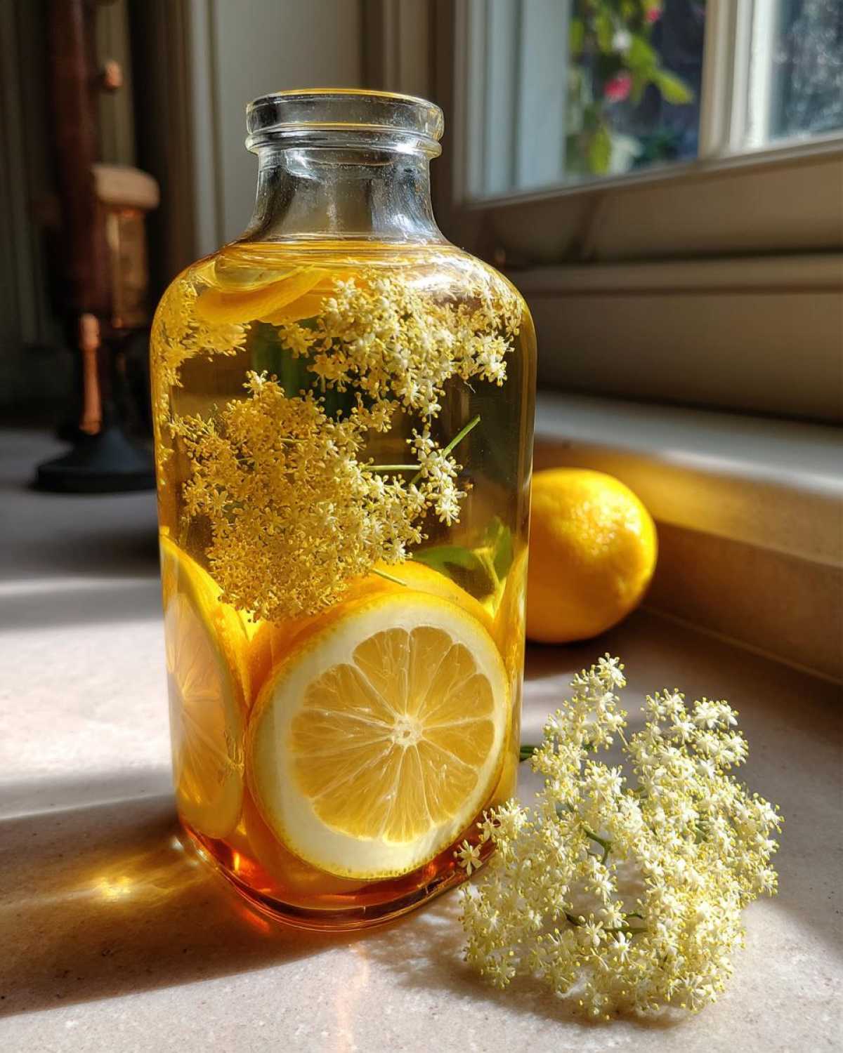 Przepis na syrop z kwiatów czarnego bzu z cytryną i imbirem - detail 2