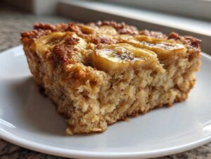 pieczona owsianka bananowa - Featured
