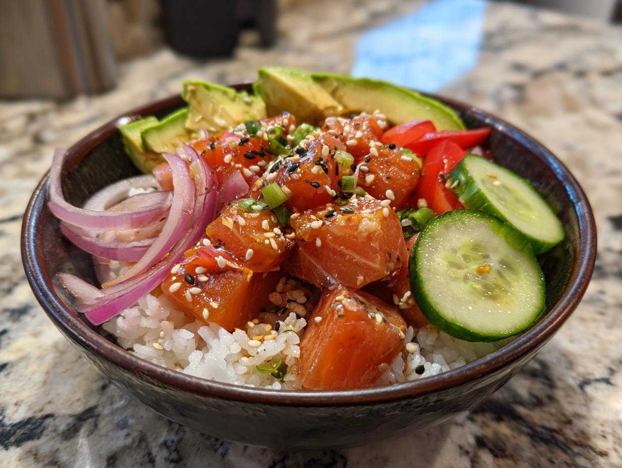 poke bowl z łososiem - Featured