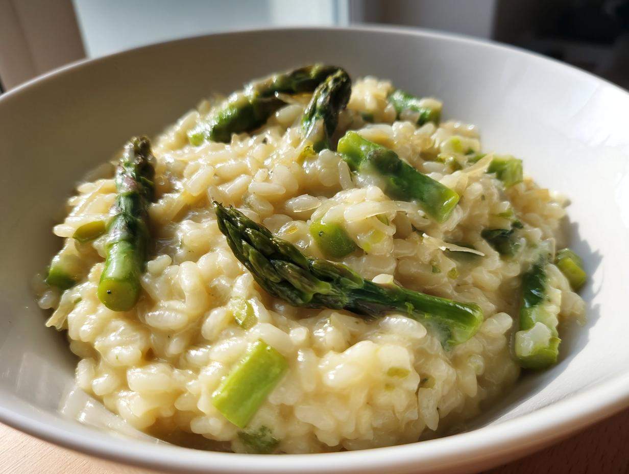 Kremowe risotto ze szparagami i dojrzewającym parmezanem - Featured