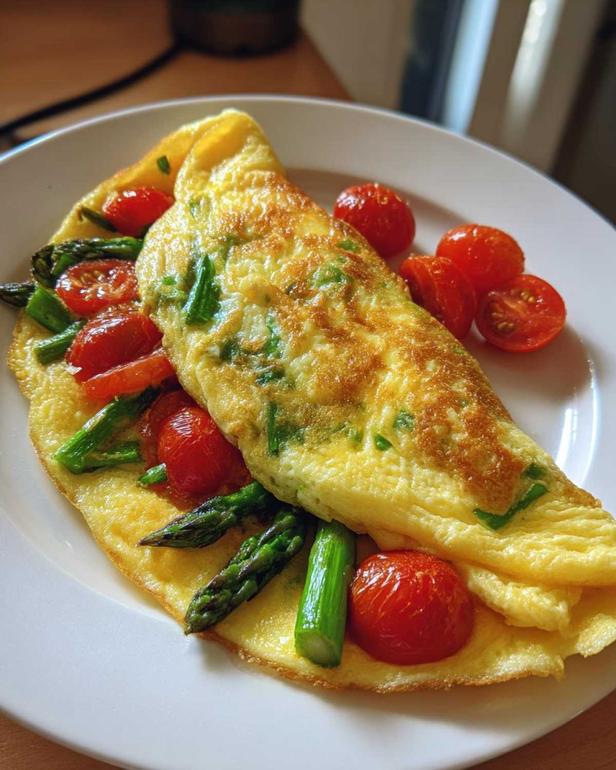 Puszysty omlet z zielonymi szparagami i pomidorkami - Other 2